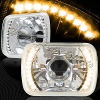 Фары линзованные хром с LED указателем поворота для Toyota Celica T18# 89-93, MR2 86-95